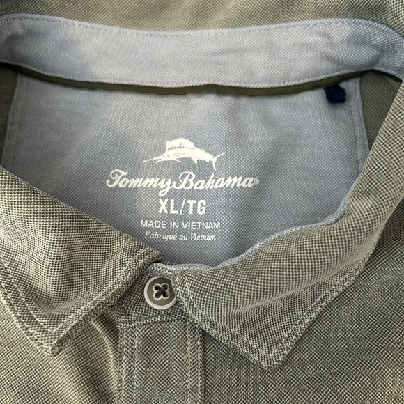 Tommy‎ Bahama Men's Size XL Solid Green Short Sleeve Polo Shirt Casual Beachwear - Picture 4 of 7